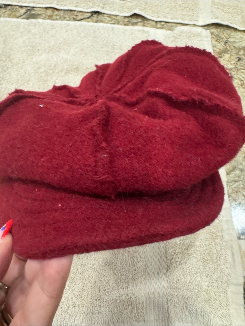 Liz Claiborne Wool Blend Newsboy Cap Red  (CL-1)